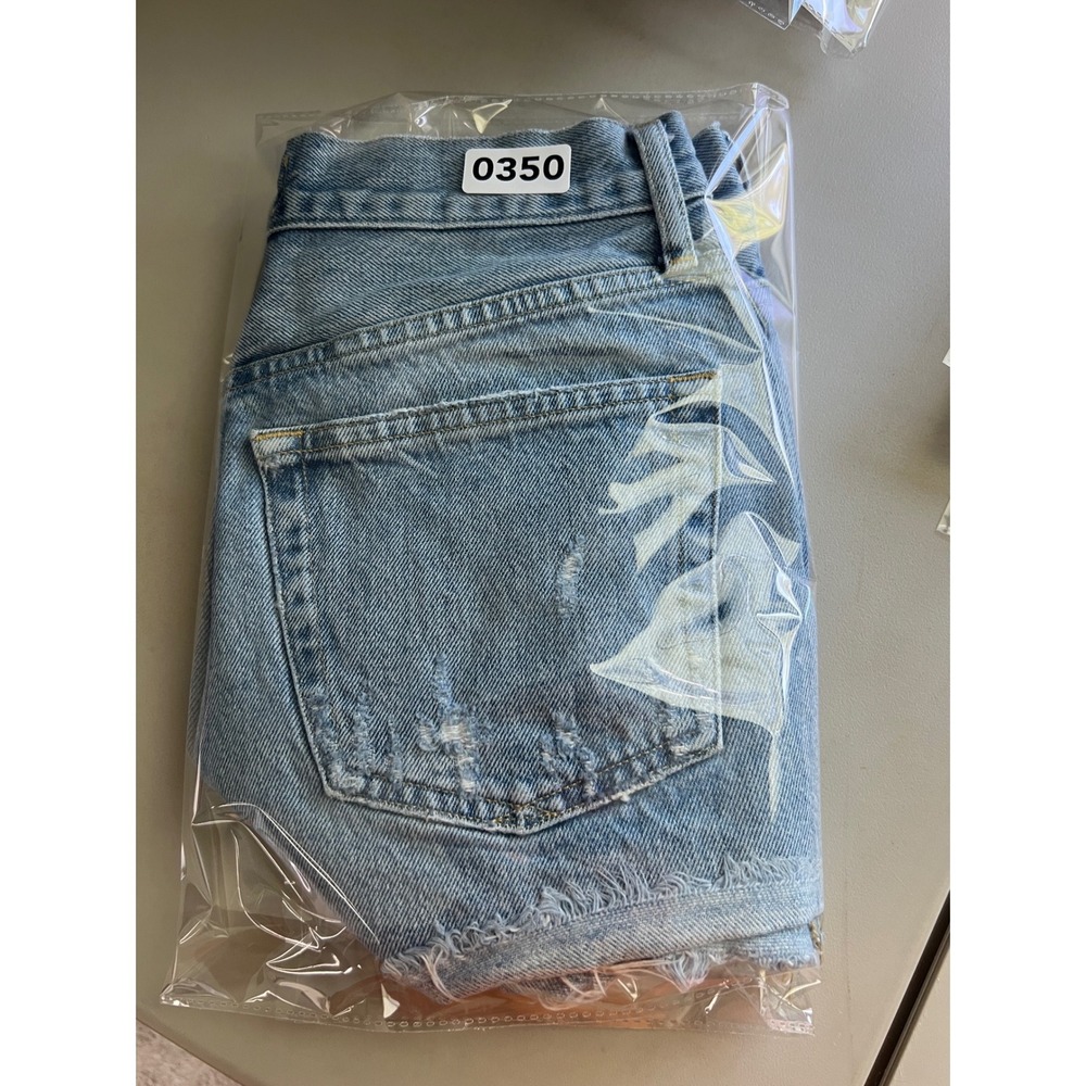 AGOLDE Parker Vintage Cut Off Shorts Light Wash Distressed Denim Size 25 - Picture 12 of 12